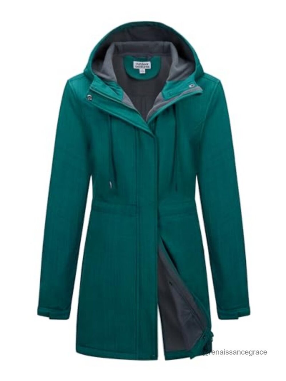 Women's Waterproof Fleece Lined Hooded Softshell Rain Coat Windproof